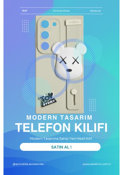 Samsung Galaxy S21 Fe Uyumlu Bej Renk 3D Figürlü Darbe Emici Yumuşak Silikon Kapak indirimleri