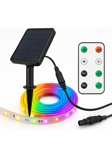 Solar Panelli 3000K Şerit LED Işık – Kumandalı, IP65, Bahçe Ağaç Çit Dekor Aydınlatma Seti indirimleri