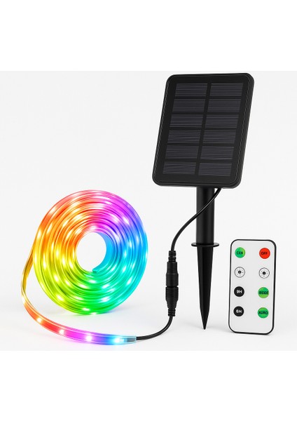 Solar Panelli 3000K Şerit LED Işık – Kumandalı, IP65, Bahçe Ağaç Çit Dekor Aydınlatma Seti