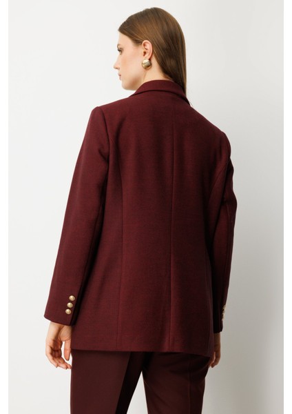 Kadın Büyük Beden Cebi Armalı Ceket 5571 Bordo fırsatları