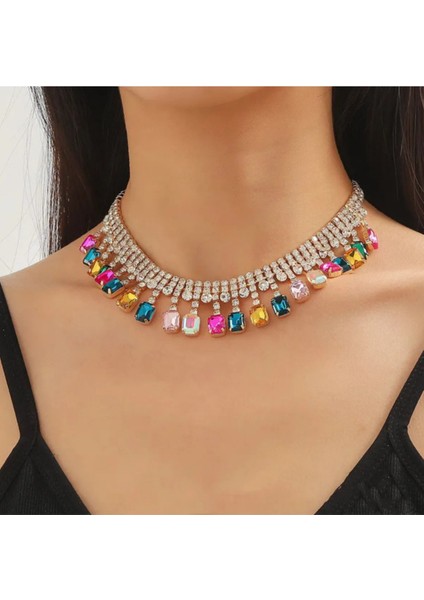 Set.up Baget Taş Çelik Kolye