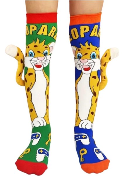 Maymun Figürlü Kuyruklu Diz Altı Çorap