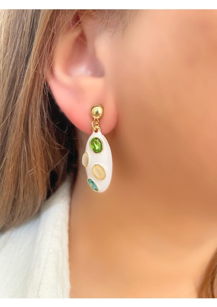 Set.up Sallantılı Doğal Taşlı Seramik Tasarım Küpe fiyatları