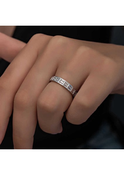 Set.up 925 Ayar Gümüş Yeni Tasarım Baget Kesim Tantur Yüzük