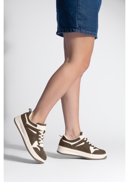 Kadın Sneaker Çok Parçalı Spor Ayakkabı Gosfin Kahve Süet fırsatları