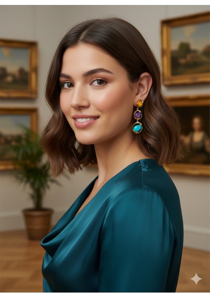 Set.up Renkli Uzun Tasarım Küpe