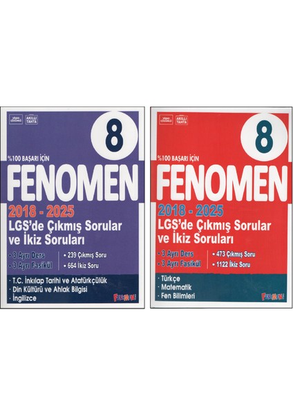 Fenomen 8. Sınıf Çıkmış Sorular ve Ikiz Sorular Tüm Dersler (2018-2025) fiyatları