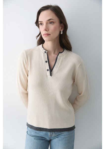 Vanilya - Antrasit 2 Patlı Düğmeli Kazak - 251023 fiyatları