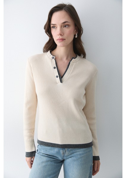 Vanilya - Antrasit 2 Patlı Düğmeli Kazak - 251023 fırsatları