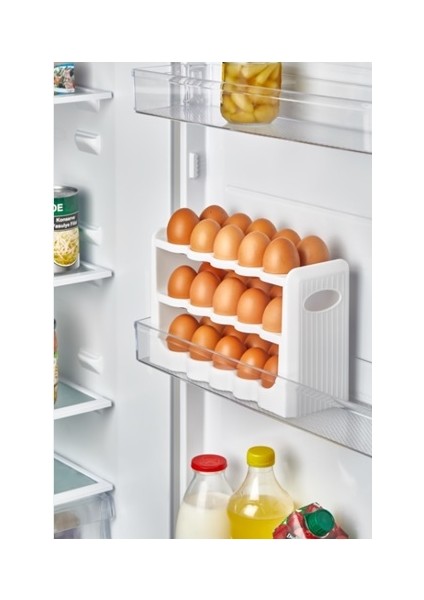 30 Bölmeli Yumurta Rafı Saklama Kabı 3 Katlı Yumurta Organizeri Buzdolabı Düzenleyici