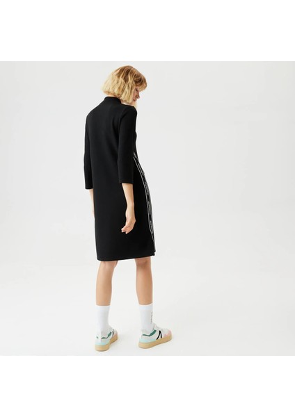 Kadın Regular Fit Uzun Kollu Gömlek Yaka Baskılı Siyah Elbise fiyatları