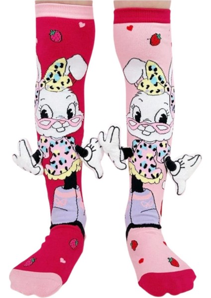 Maymun Figürlü Kuyruklu Diz Altı Çorap