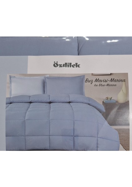 Tek Kişilik Ranforce Yatak Seti Buz Mavi Marina