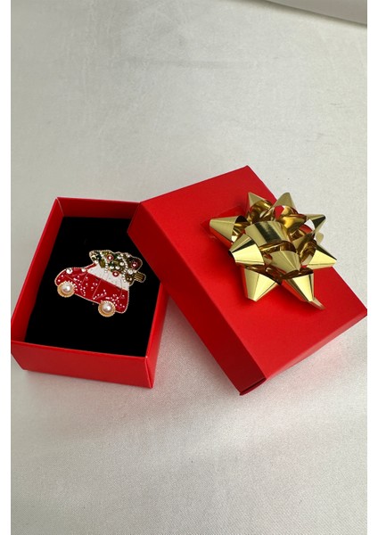 Yılbaşı Temalı Inci Detay Çam Ağacı Araba Broş (3cm) modelleri