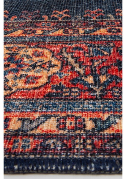 Norm Halı Allure 50-030 Lacivert Eskitme Halı Etnik Otantik Dokuma Şönil Yıkanabilir Salon Halısı modelleri