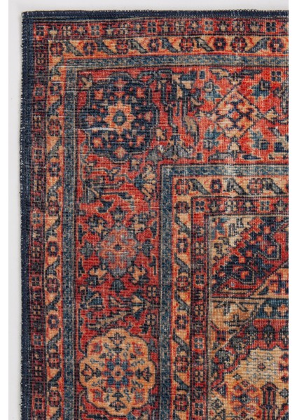 Norm Halı Allure 50-030 Lacivert Eskitme Halı Etnik Otantik Dokuma Şönil Yıkanabilir Salon Halısı