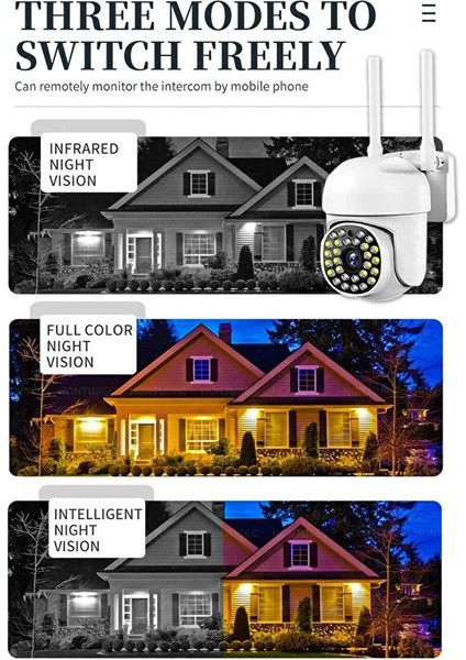 Akıllı Haraket Sensörlü Full Hd 1080 360° Dönen Gece Görüşlü Kamera Ofis Ev Dükkan Kullanım