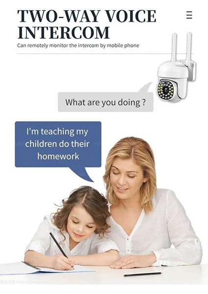 Akıllı Haraket Sensörlü Full Hd 1080 360° Dönen Gece Görüşlü Kamera Ofis Ev Dükkan Kullanım