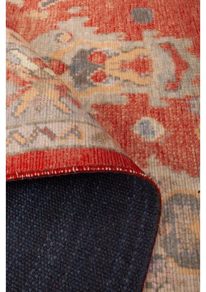 Norm Halı Allure 61-030 Kırmızı Eskitme Halı Etnik Otantik Dokuma Şönil Yıkanabilir Salon Halısı fırsatları