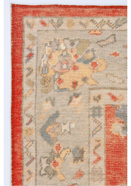 Norm Halı Allure 61-030 Kırmızı Eskitme Halı Etnik Otantik Dokuma Şönil Yıkanabilir Salon Halısı