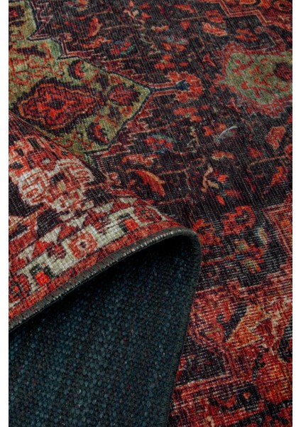 Norm Halı Allure 61-067 Kırmızı Eskitme Halı Etnik Otantik Dokuma Şönil Yıkanabilir Salon Halısı fırsatları