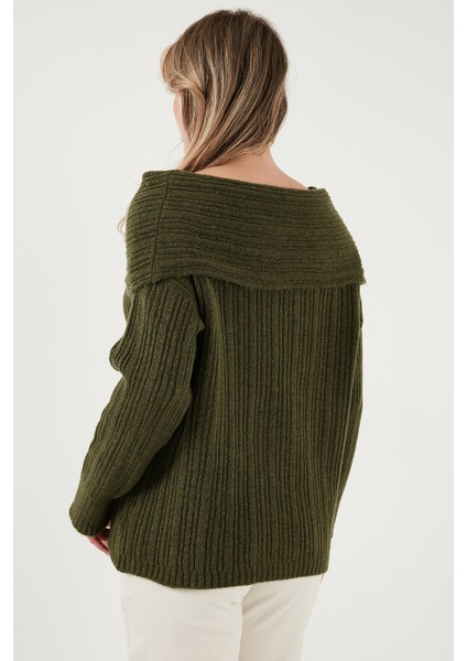 Oversize Fit Madonna Yaka Triko Kazak Bayan Kazak 4615216 indirimleri