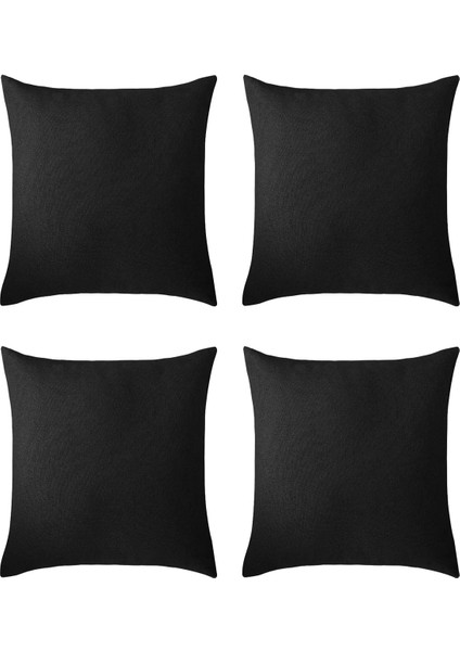 Siyah Kırlent Kılıfı 4'lü Set - Gizli Fermuarlı - Kadife Dokulu fiyatları