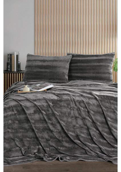 Zebracasa Cozy Tek Kişilik Antrasit Battaniye Takımı