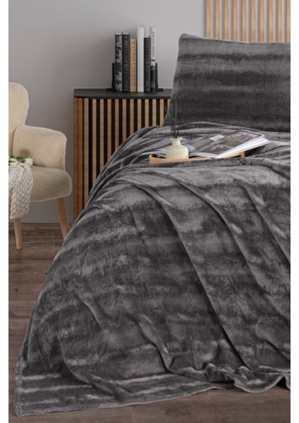 Zebracasa Cozy Tek Kişilik Antrasit Battaniye Takımı modelleri