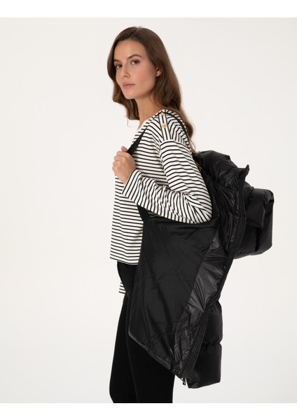 Kadın Siyah Oversize Mont 50309064-VR046 fırsatları