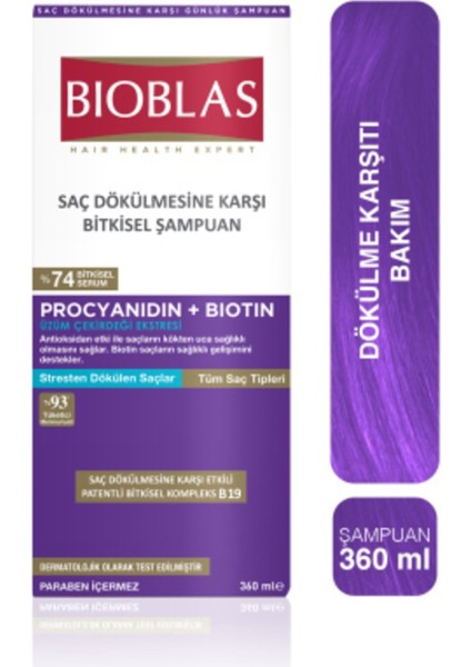 Procyanidin Dökülen Saçlar Için Anti Stres Şampuanı 360 ml x 2 Adet fiyatları