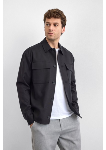 Pamuk Karışımlı Regular Fit Göğüs Cep Detaylı Ceket Erkek Ceket B35W50026 102