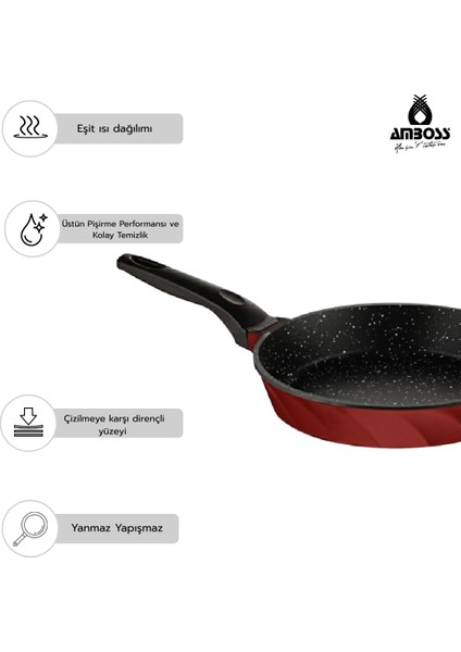 Vento 9 Parça Döküm Tava Sahan Seti (Kırmızı) fiyatları