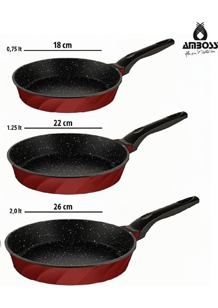 Vento 9 Parça Döküm Tava Sahan Seti (Kırmızı) fırsatları