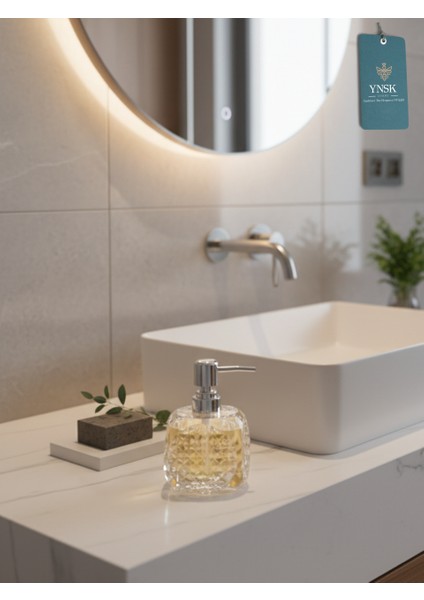 Luxury | Glamour Opulans | Geometrik Kristal Tasarım Akrilik Sıvı El Sabunu Şişesi, Banyo Aksesuarı 200 ml 8X18 cm fiyatları