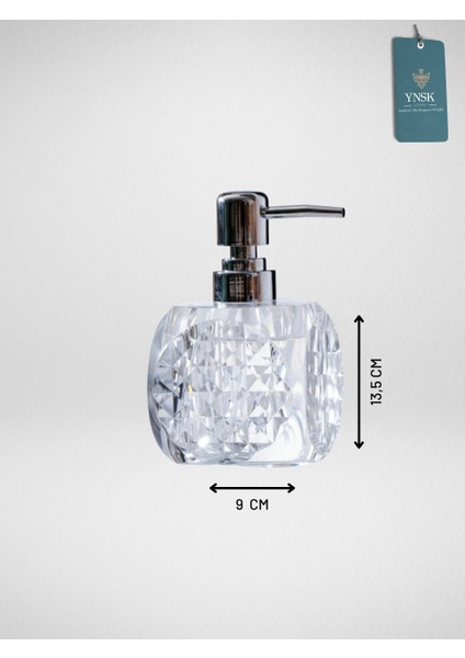 Luxury | Glamour Opulans | Geometrik Kristal Tasarım Akrilik Sıvı El Sabunu Şişesi, Banyo Aksesuarı 200 ml 8X18 cm indirimleri