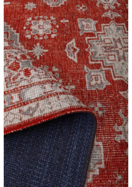 Norm Halı Allure 50-542 Kırmızı Eskitme Halı Etnik Otantik Dokuma Şönil Yıkanabilir Salon Halısı modelleri