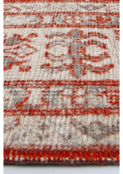 Norm Halı Allure 50-542 Kırmızı Eskitme Halı Etnik Otantik Dokuma Şönil Yıkanabilir Salon Halısı fırsatları