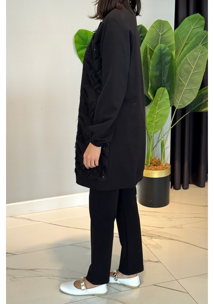 Tüy Detaylı 3lü Takım 18823 Siyah fiyatları