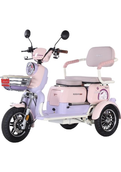Rüzgar New 3 Tekerli Kızaklı Elektrikli Motosiklet Lila