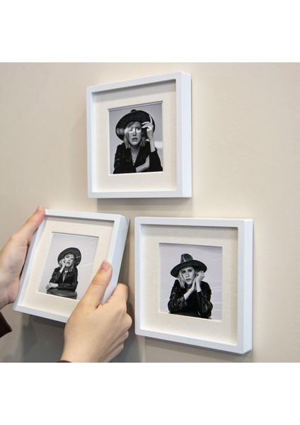 Yapışkanlı Sök Tak Paspartulu Pola Çerçeveler - 3'lü Paket