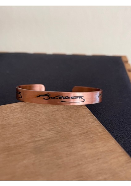 %100 Bakır Mustafa Kemal Atatürk Imzalı Kelepçe Bileklik Atatürk Imzalı Bakır Bileklik modelleri