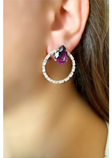 Set.up Mor Taşlı Tasarım Küpe fiyatları