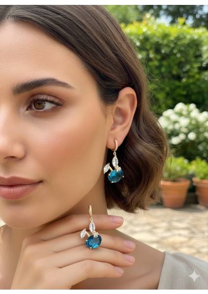 Set.up Mavi Topaz Taşlı Tavşan Motifli Sallantılı Küpe fiyatları