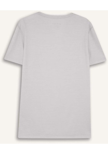 Fit Slim Fit Dar Kesim Hızlı Kuruyan Nefes Alabilen Esnek Kumaş Bisiklet Yaka Sporcu Kısa Kollu Tişört E9319AX25AU