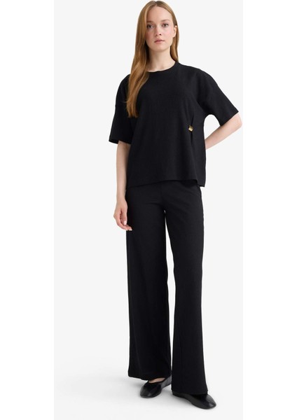 Straight Fit Bürümcük Pantolon