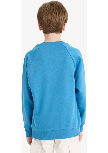 Erkek Çocuk Bisiklet Yaka Basic Düz Okul Sweatshirt E8415A825AU