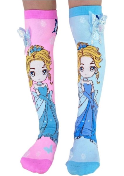 Prenses Figürlü Diz Altı Çorap