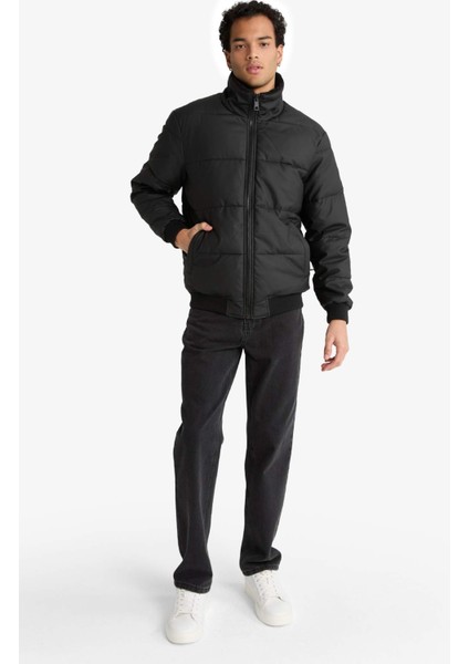 Su İtici Regular Fit Gömlek Yaka Astarlı Fermuarlı İç Cepli Kürk Yakalı Suni Deri Mont C5857AX25WN