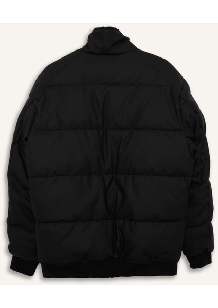 Su İtici Regular Fit Gömlek Yaka Astarlı Fermuarlı İç Cepli Kürk Yakalı Suni Deri Mont C5857AX25WN